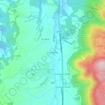Topografische Karte Santa Barbara, Höhe, Relief