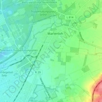Topografische Karte Klusholz, Höhe, Relief