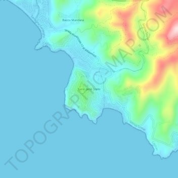 Topografische Karte Torre delle Stelle, Höhe, Relief
