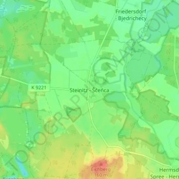 Topografische Karte Steinitz, Höhe, Relief