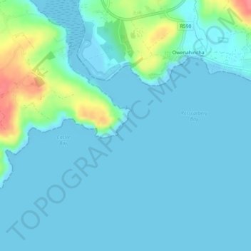 Topografische Karte Downeen Point, Höhe, Relief