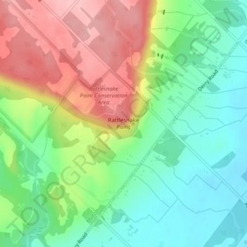 Topografische Karte Rattlesnake Point, Höhe, Relief