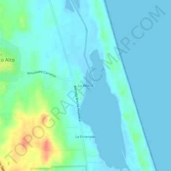Topografische Karte La Ribera, Höhe, Relief