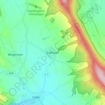 Topografische Karte Dohnsen, Höhe, Relief
