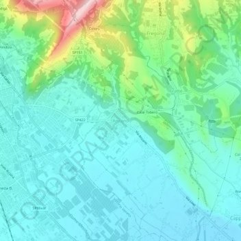 Topografische Karte Anzano, Höhe, Relief