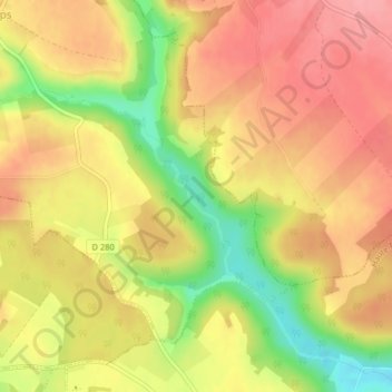 Topografische Karte Rivière au Clos, Höhe, Relief
