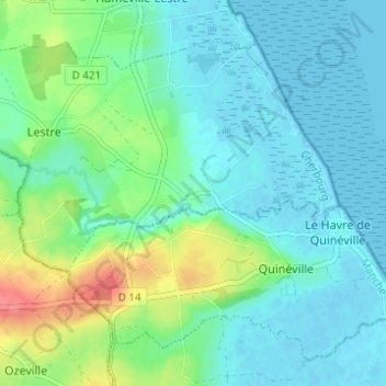 Topografische Karte Le Bourg, Höhe, Relief