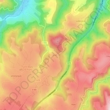 Topografische Karte Luzer, Höhe, Relief