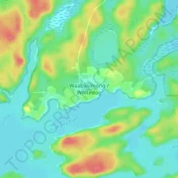 Topografische Karte Whitedog, Höhe, Relief