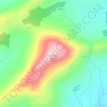 Topografische Karte Mount Gabriel, Höhe, Relief