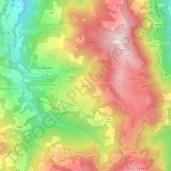 Topografische Karte La Ca', Höhe, Relief
