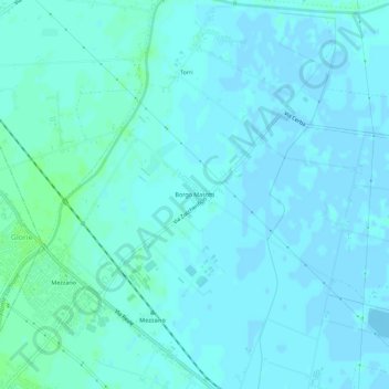 Topografische Karte Borgo Masotti, Höhe, Relief
