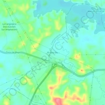Topografische Karte El Arco Iris, Höhe, Relief