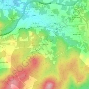 Topografische Karte Vilamaior, Höhe, Relief