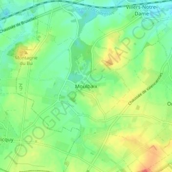 Topografische Karte Moulbaix, Höhe, Relief