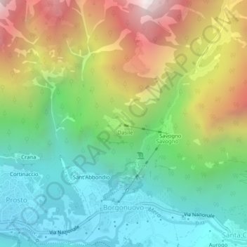 Topografische Karte Dasile, Höhe, Relief