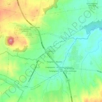 Topografische Karte Settevene, Höhe, Relief