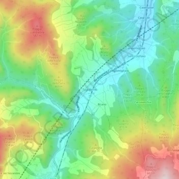Topografische Karte Tagliaferro, Höhe, Relief