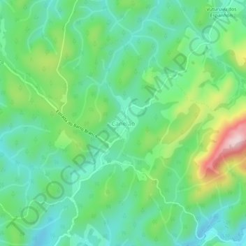 Topografische Karte Canelão, Höhe, Relief