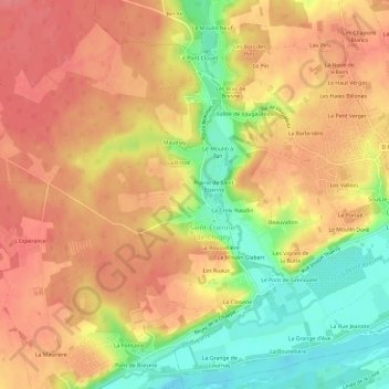 Topografische Karte Le Portail, Höhe, Relief