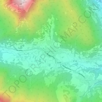 Topografische Karte Vigolo Vattaro, Höhe, Relief