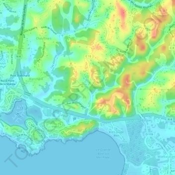Topografische Karte Labrousse, Höhe, Relief