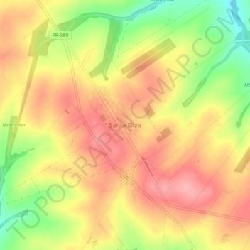 Topografische Karte Santa Eliza, Höhe, Relief