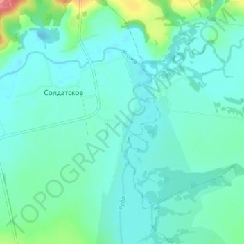 Topografische Karte Черякино, Höhe, Relief