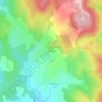 Topografische Karte La Rouzeire, Höhe, Relief