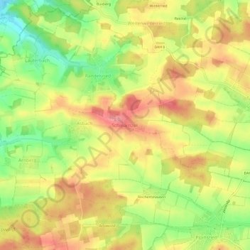 Topografische Karte Schmarnzell, Höhe, Relief