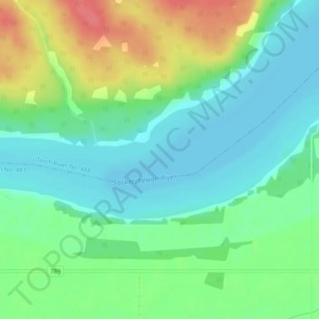 Topografische Karte Codette Lake, Höhe, Relief
