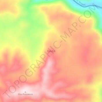 Topografische Karte Routa, Höhe, Relief