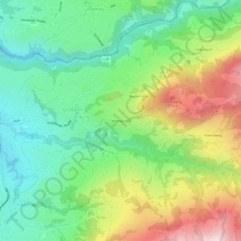 Topografische Karte Schmarütte, Höhe, Relief