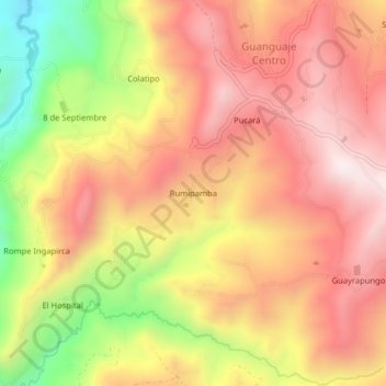 Topografische Karte Rumipamba, Höhe, Relief