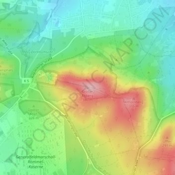 Topografische Karte Großer Ehberg, Höhe, Relief