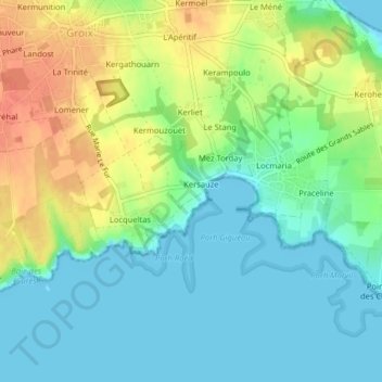 Topografische Karte Mez Tal-er-Port, Höhe, Relief