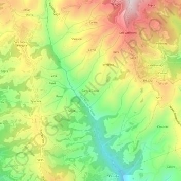 Topografische Karte Sotto il Dosso, Höhe, Relief