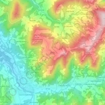 Topografische Karte Gomo, Höhe, Relief