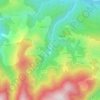 Topografische Karte Armentière, Höhe, Relief