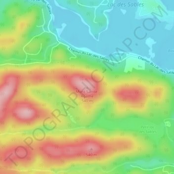 Topografische Karte Mont Sainte-Agathe, Höhe, Relief