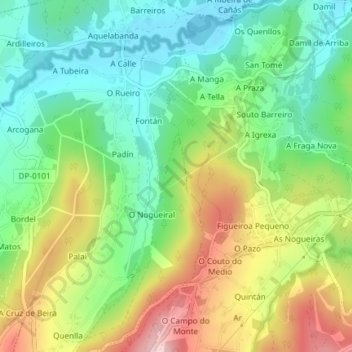 Topografische Karte Longueiral, Höhe, Relief