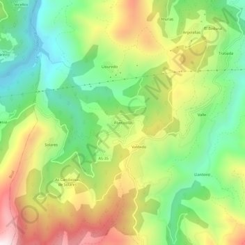 Topografische Karte Ponticella, Höhe, Relief