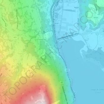 Topografische Karte Cornolade Basse, Höhe, Relief