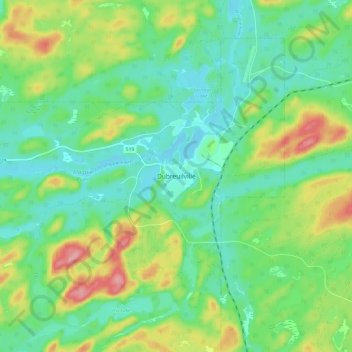 Topografische Karte Dubreuilville, Höhe, Relief
