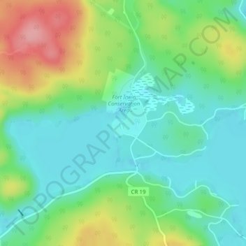 Topografische Karte Fort Irwin Conservation Area Trail Head, Höhe, Relief
