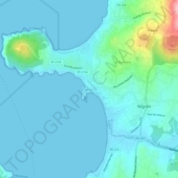 Topografische Karte Panxón, Höhe, Relief