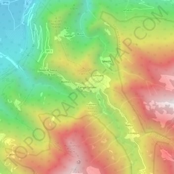 Topografische Karte Campo Tartano, Höhe, Relief