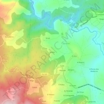 Topografische Karte Quinta, Höhe, Relief