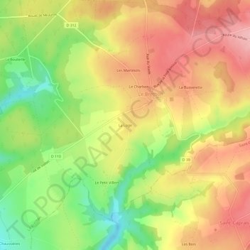 Topografische Karte La Loge, Höhe, Relief