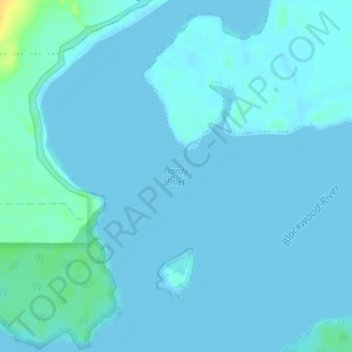 Topografische Karte Hardy Inlet, Höhe, Relief